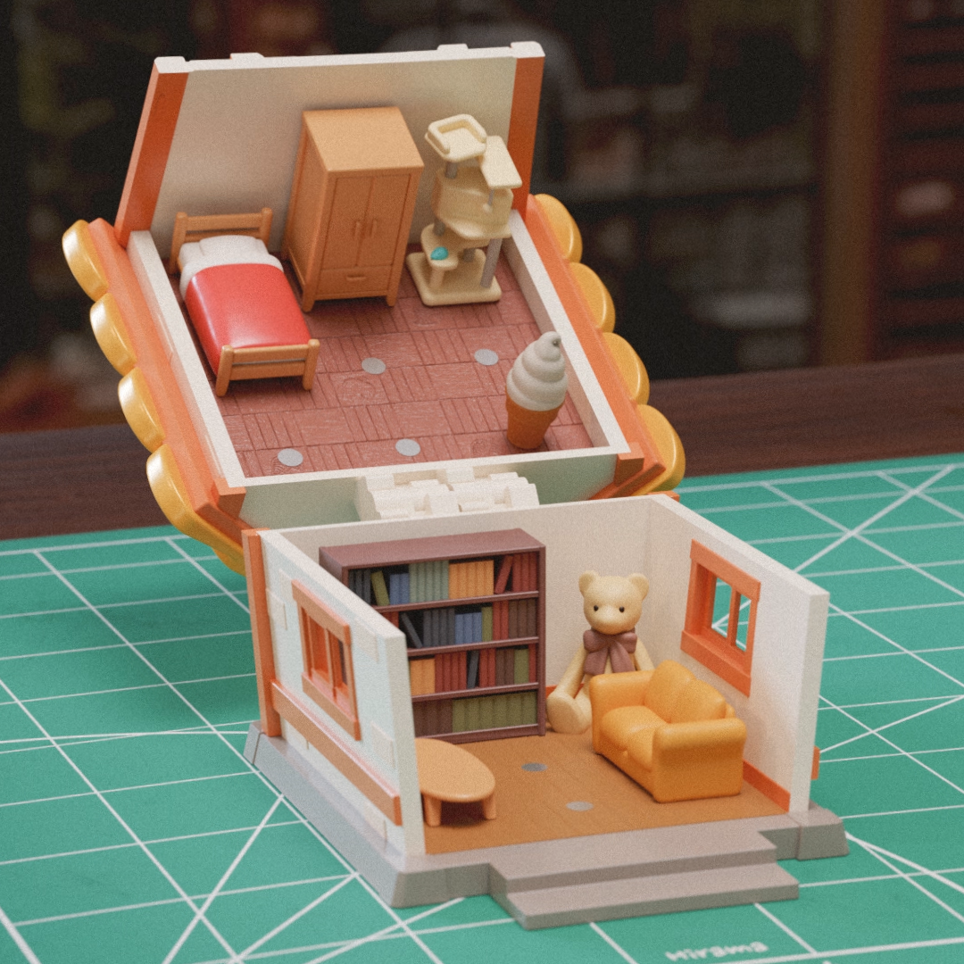 Animal Crossing Polly Pocket Style Diorama House 模型预览图 8