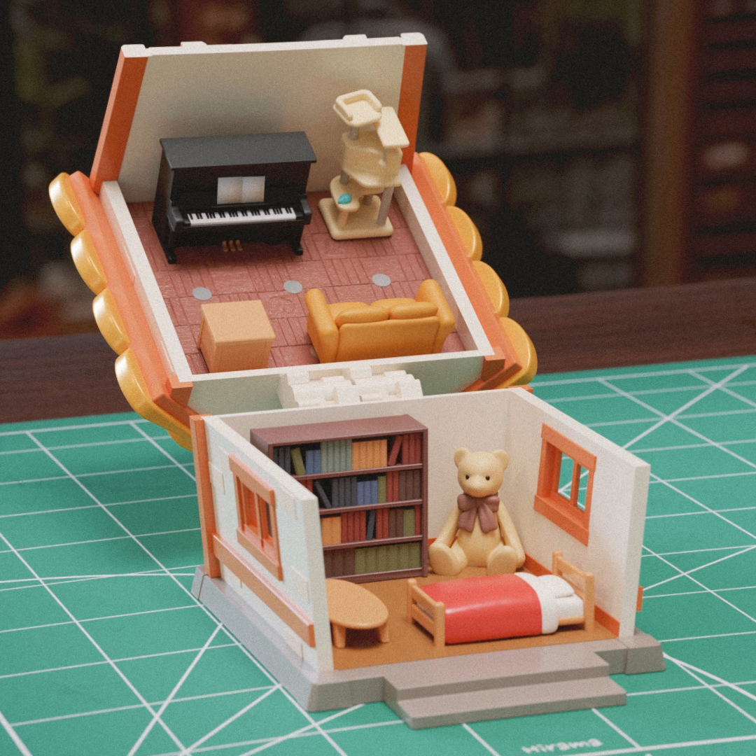 Animal Crossing Polly Pocket Style Diorama House 模型预览图 9