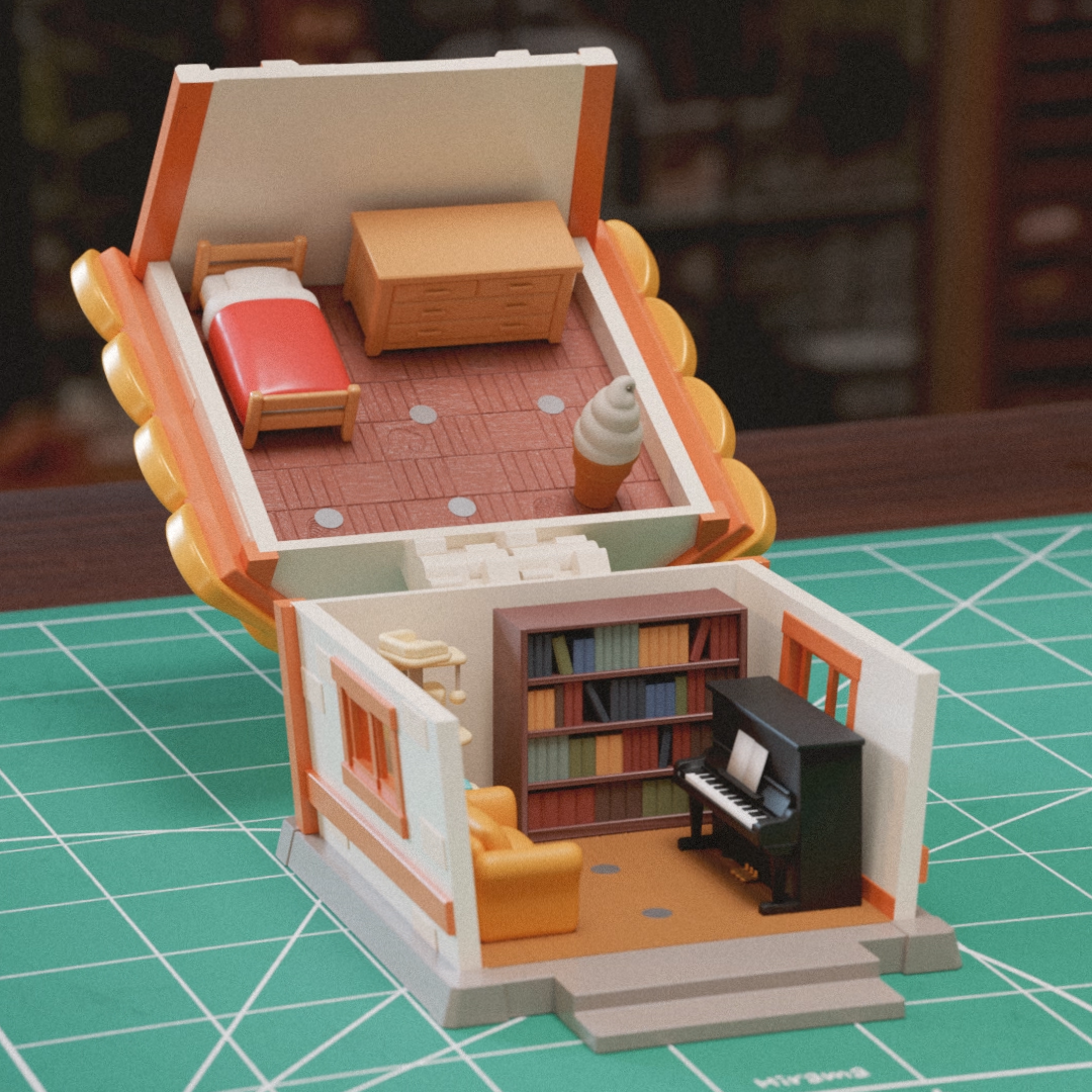 Animal Crossing Polly Pocket Style Diorama House 模型预览图 4