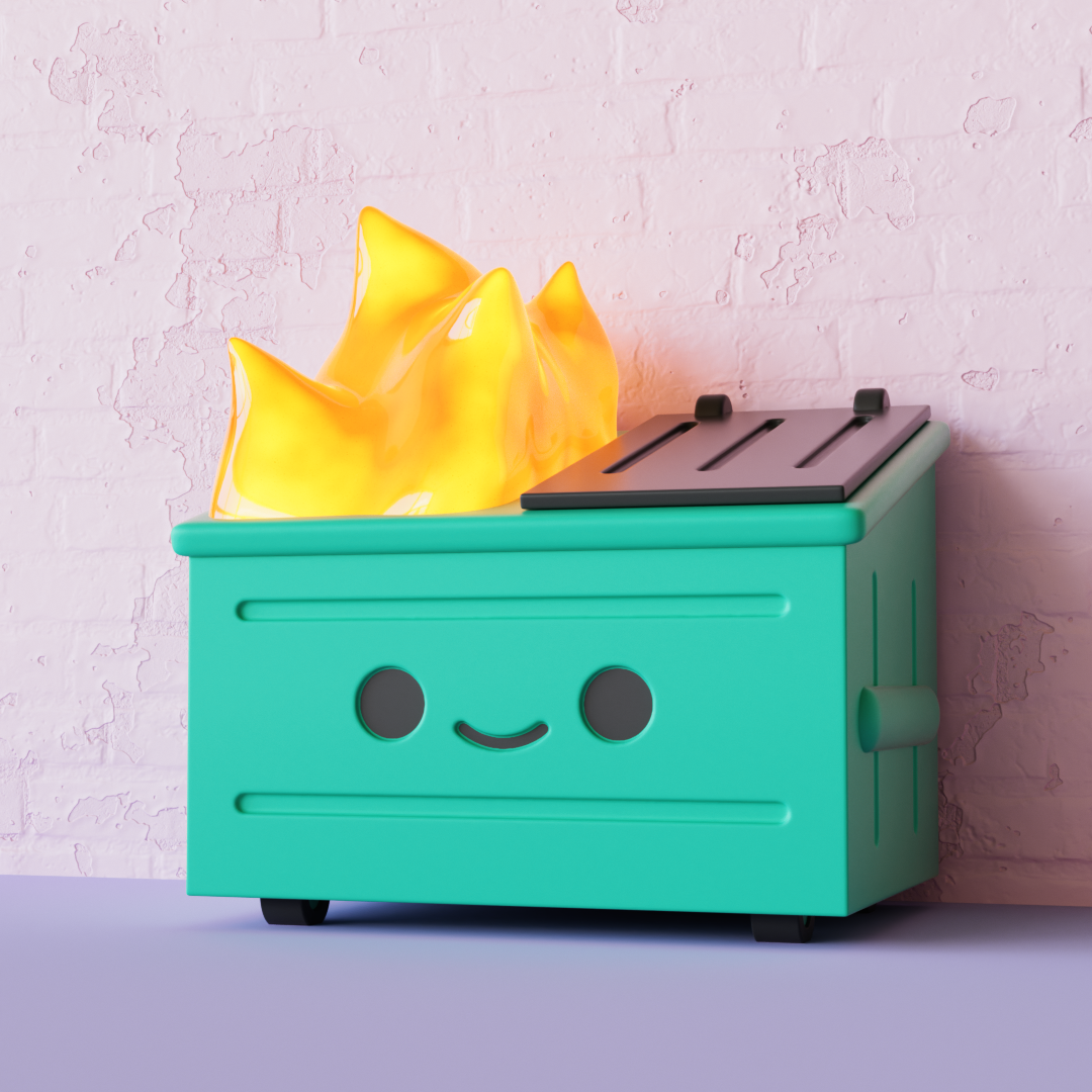 Cute Dumpster Fire Light 模型预览图 2