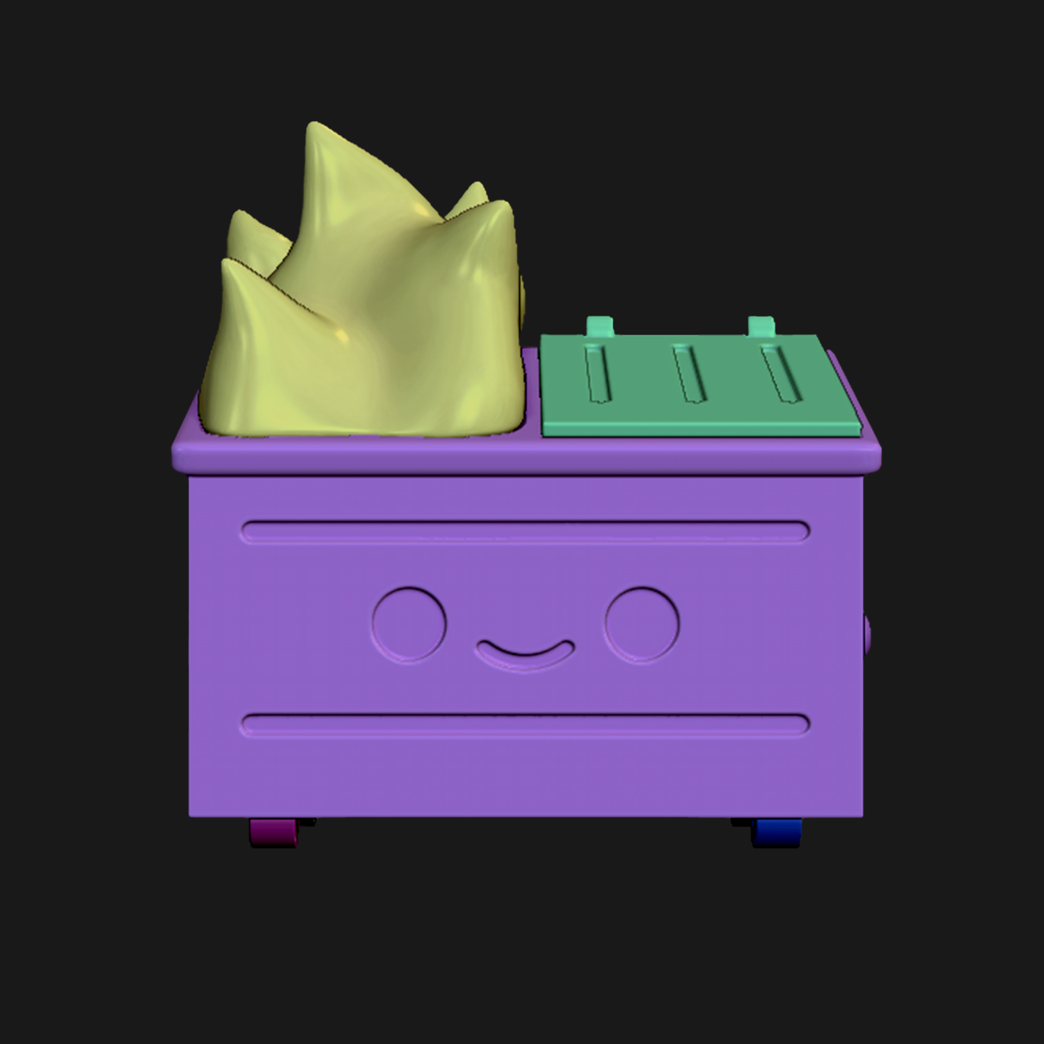 Cute Dumpster Fire Light 模型预览图 4