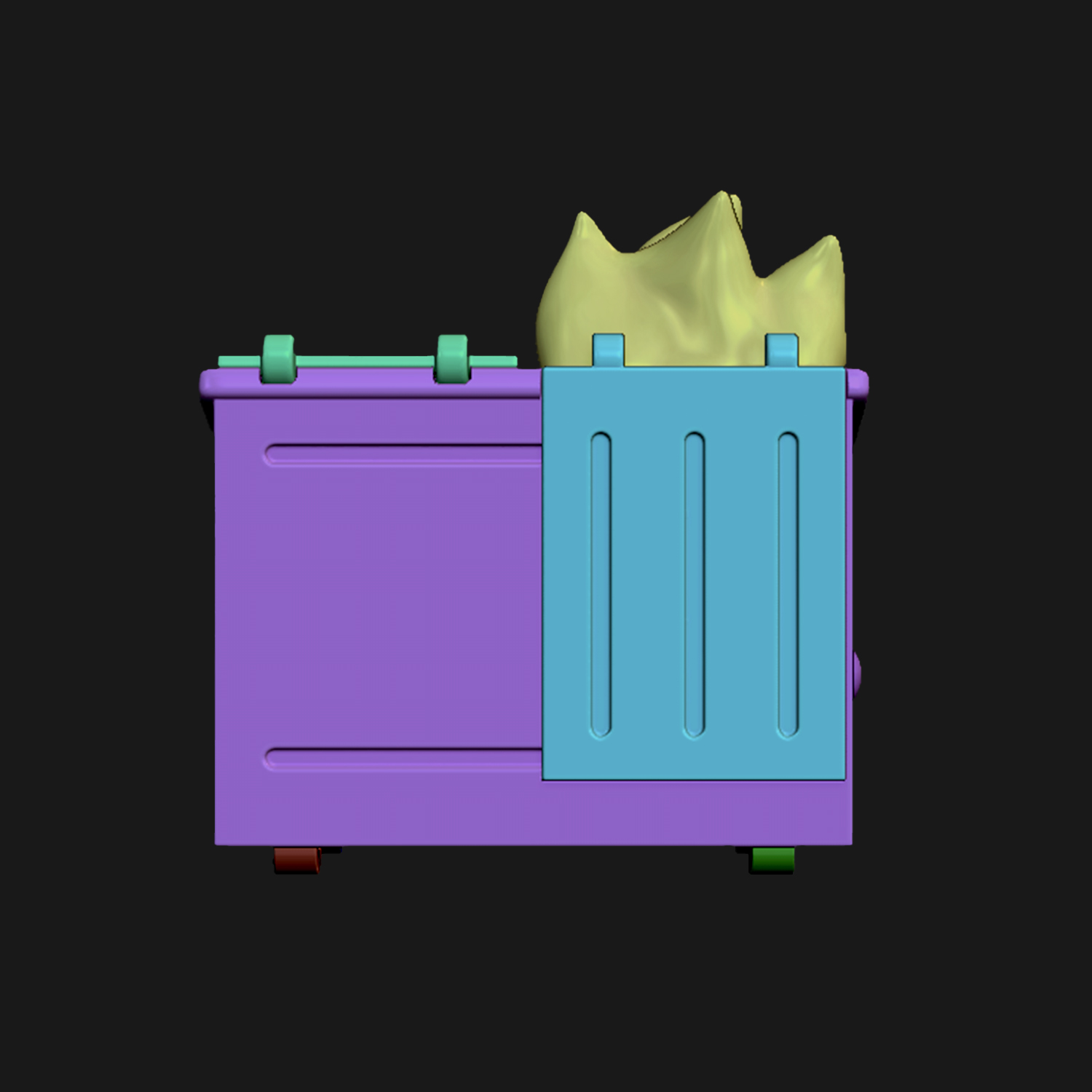 Cute Dumpster Fire Light 模型预览图 5