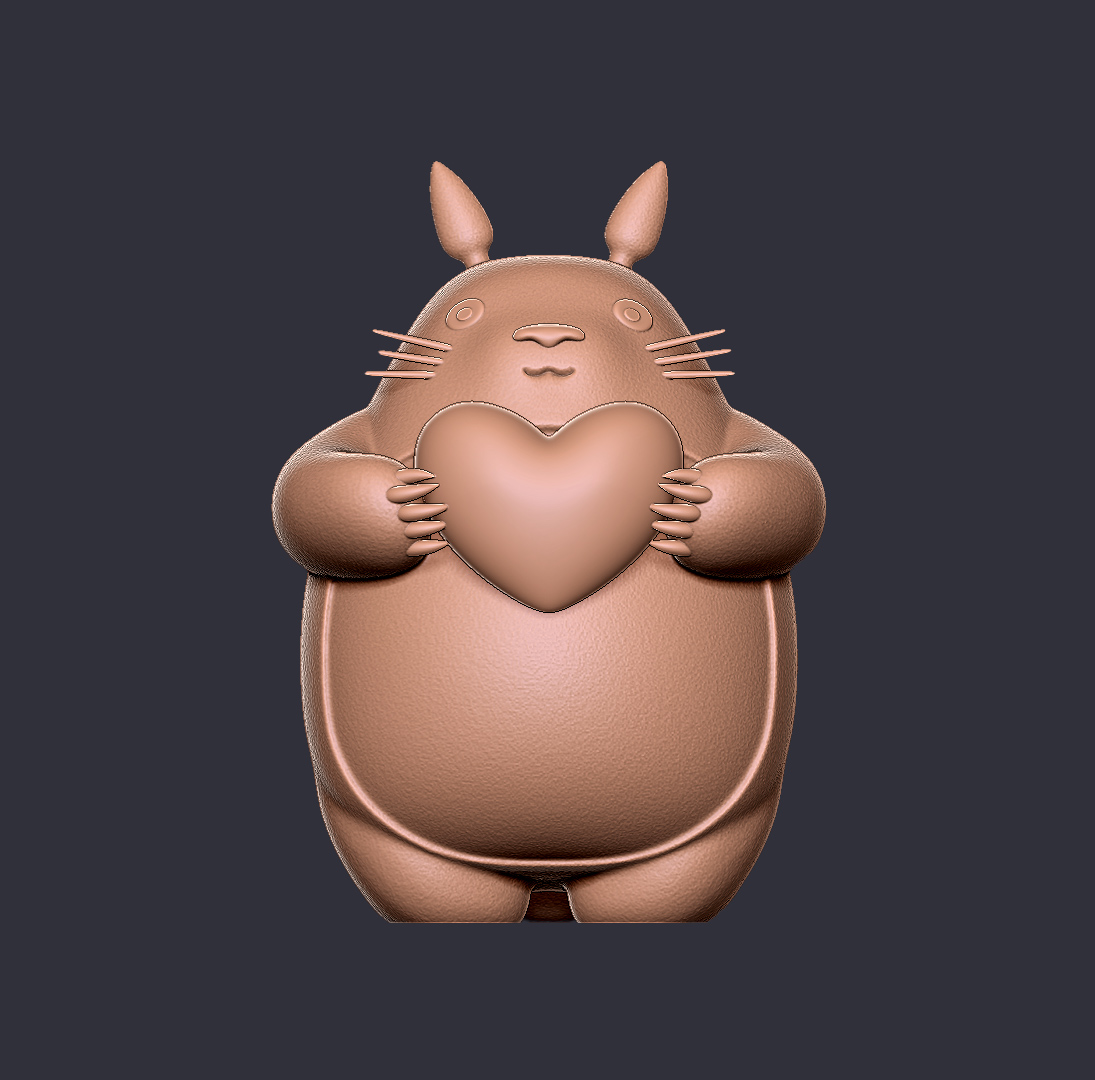 Cute totoro with a heart 模型预览图 2