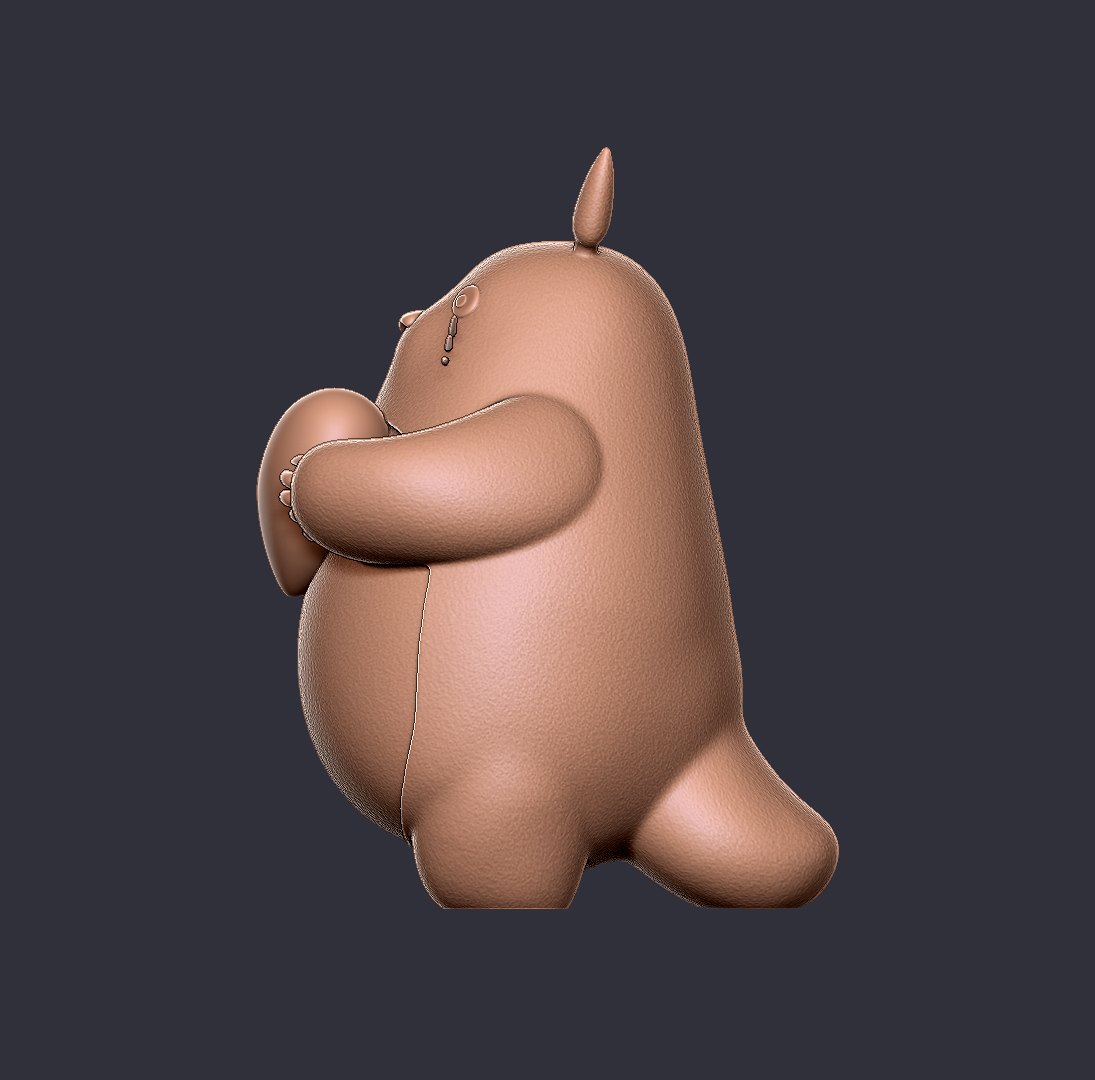 Cute totoro with a heart 模型预览图 3