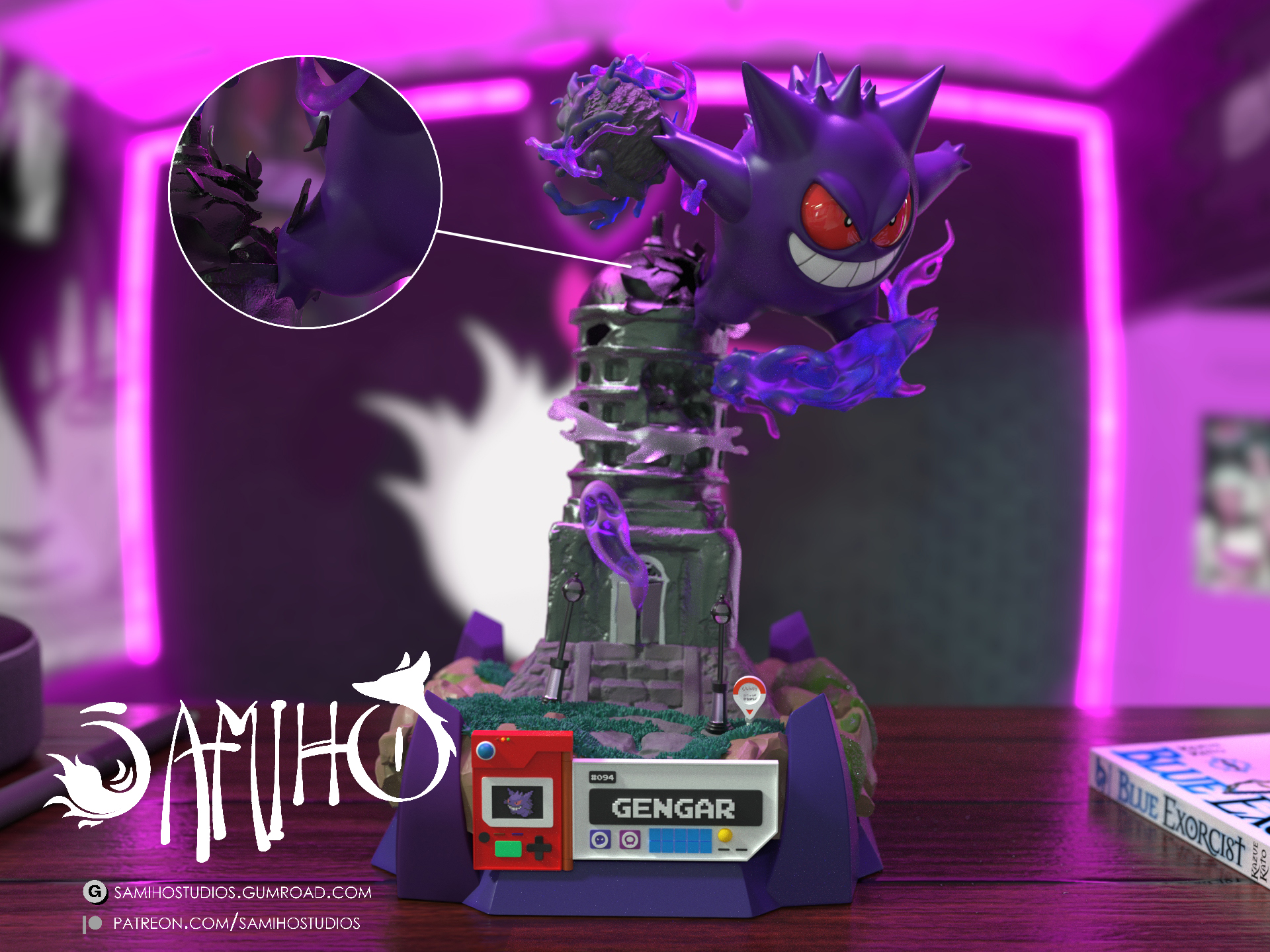 Samiho Studios - Lavender Tower Gengar 模型预览图 2