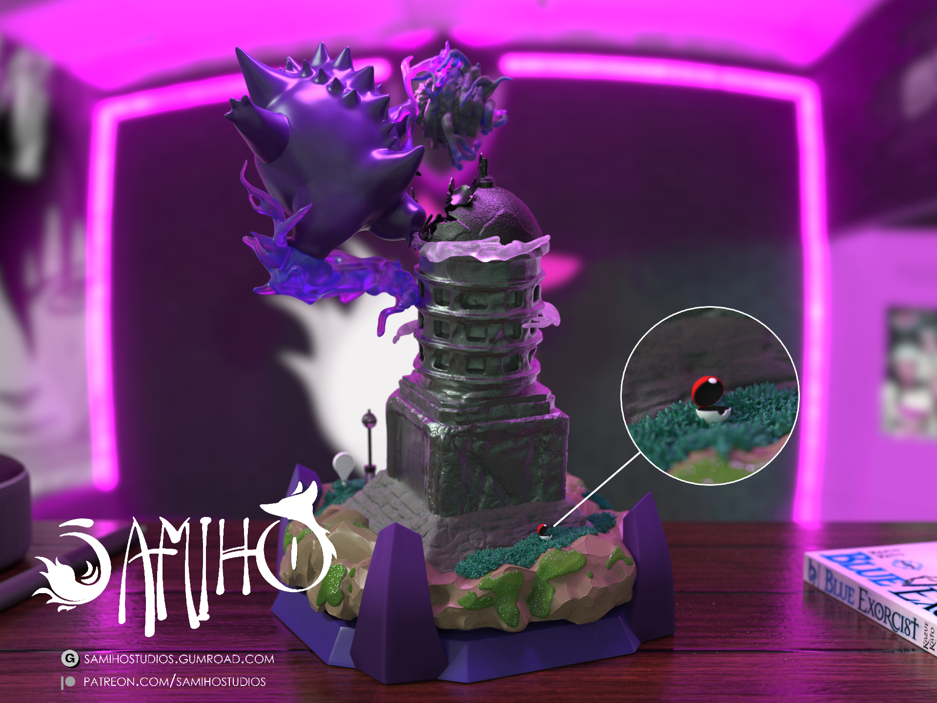 Samiho Studios - Lavender Tower Gengar 模型预览图 3