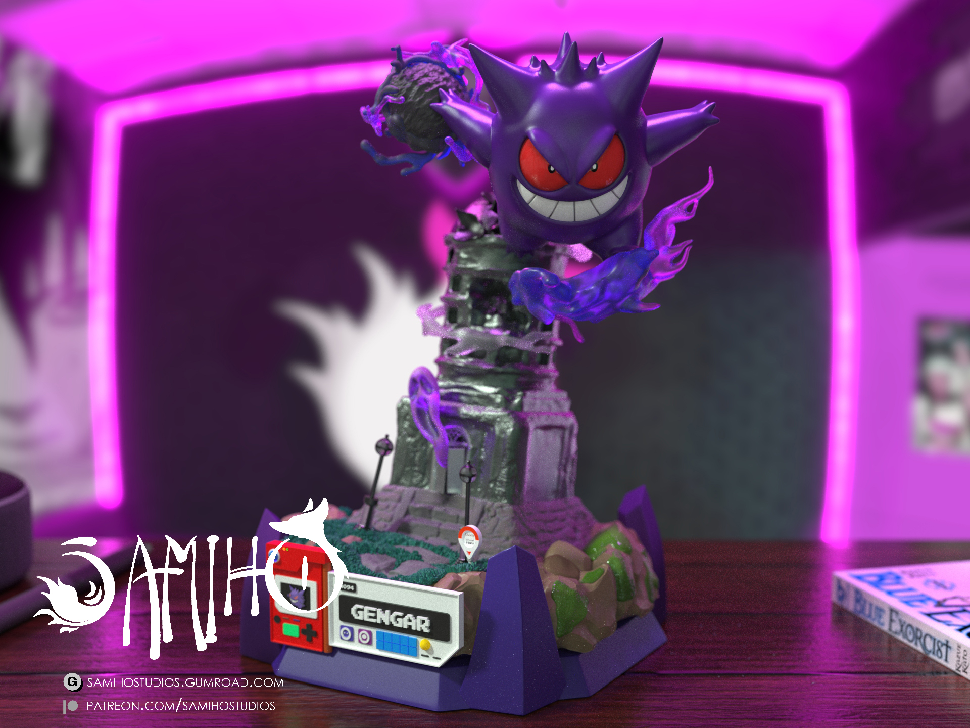 Samiho Studios - Lavender Tower Gengar 模型预览图 4