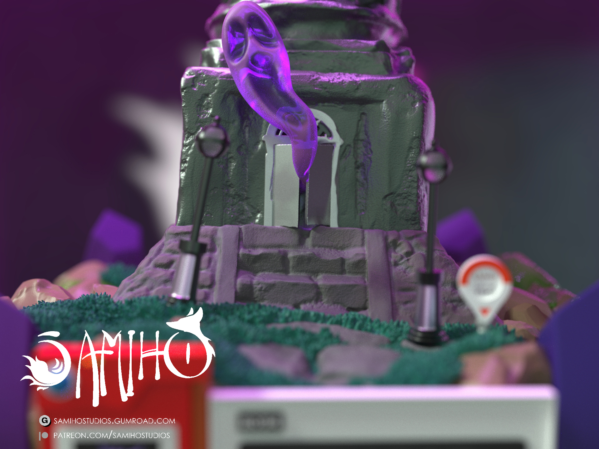 Samiho Studios - Lavender Tower Gengar 模型预览图 5