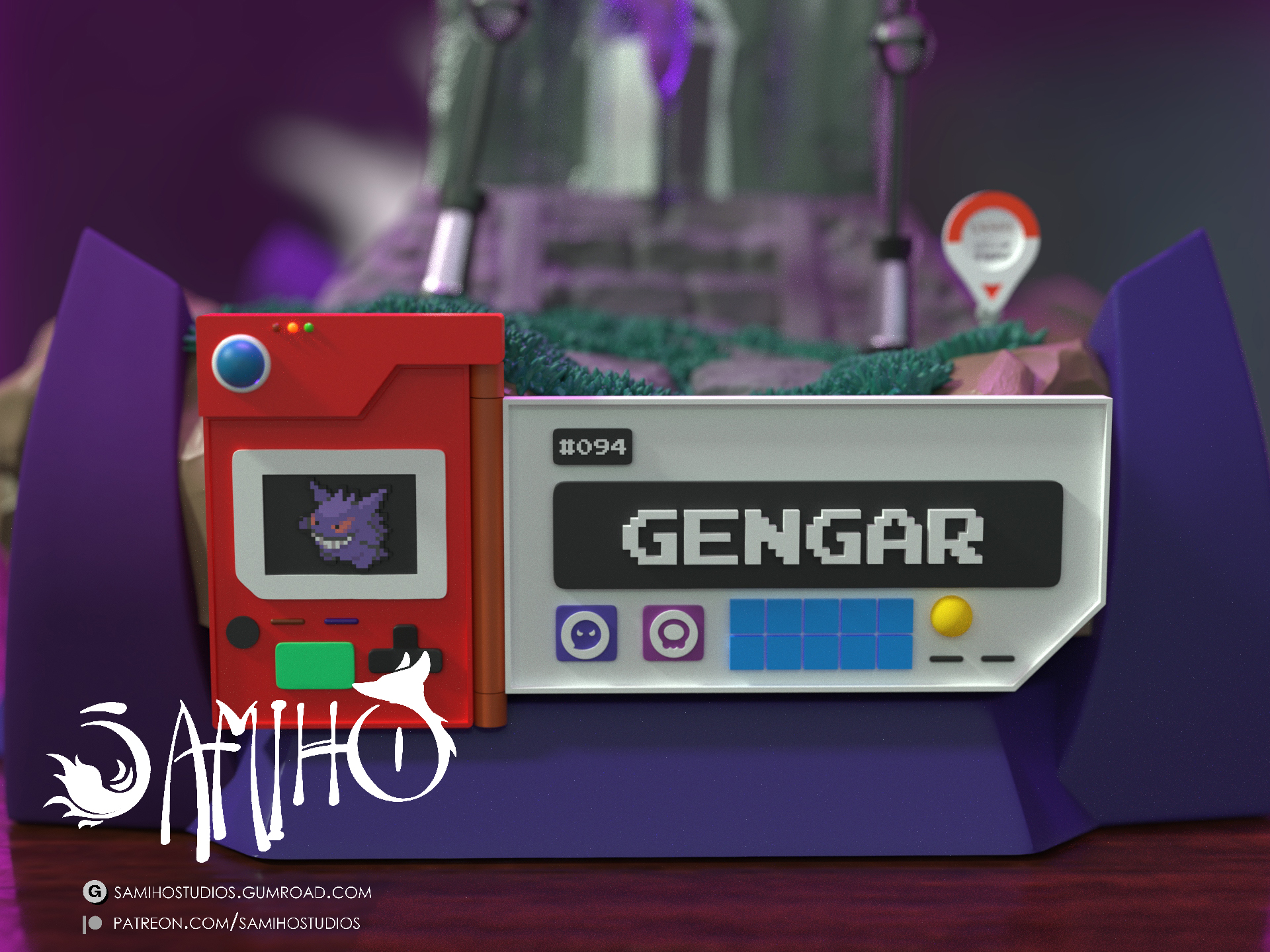 Samiho Studios - Lavender Tower Gengar 模型预览图 6