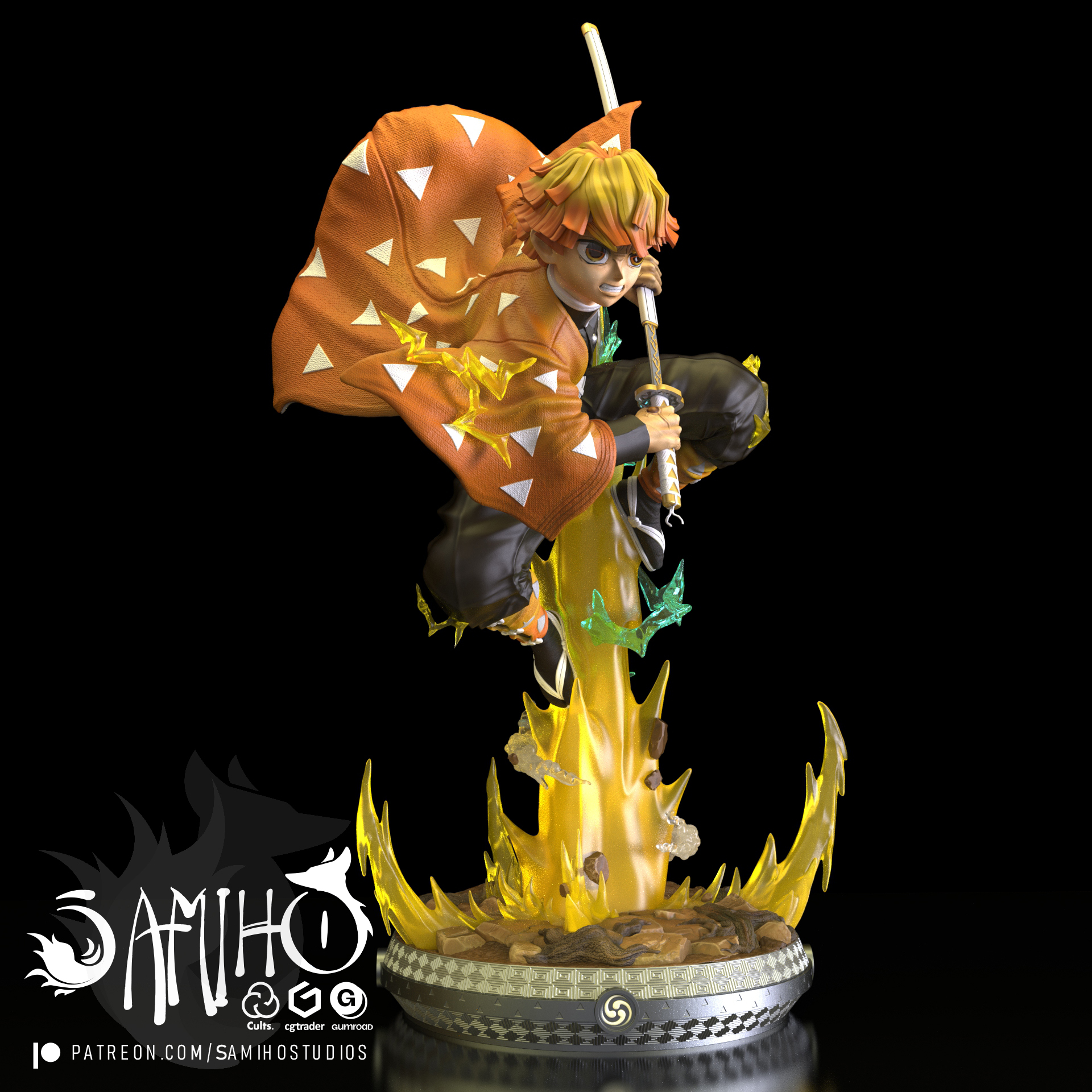 Samiho Studios - Agatsuma Zenitsu 模型预览图 2